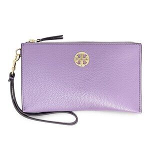 Tory Burch NWT Chelsea Pebbled Leather Top Zip Phone Wallet Wristlet